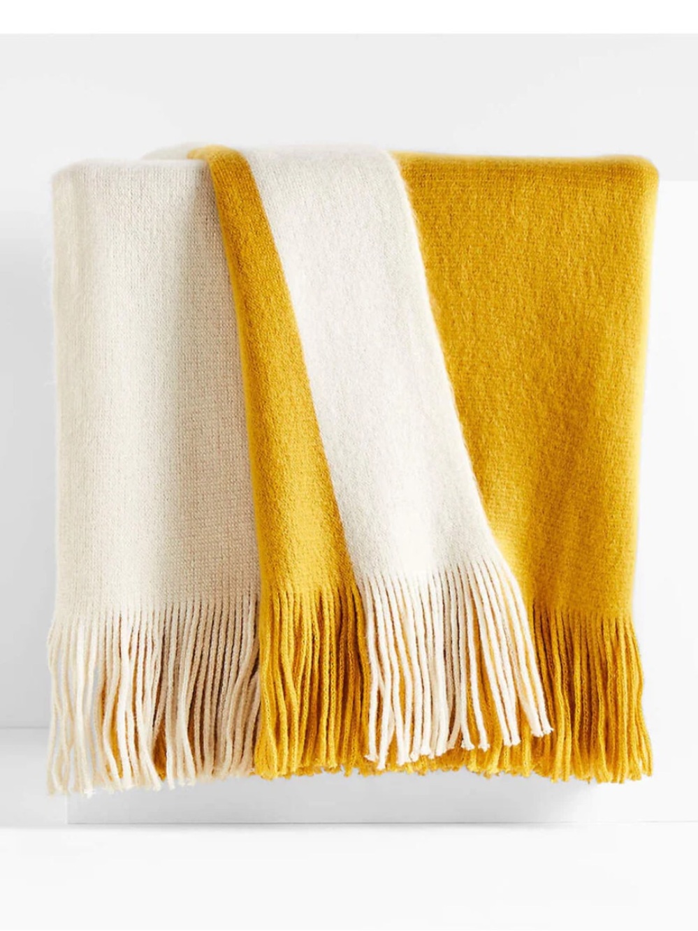 Crate & Barrel Tepi 70"x55" Ochre Throw Blanket